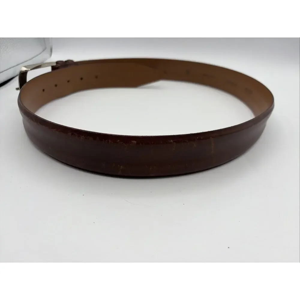 Allen‎ Edmonds Mens Belt Brown Leather Belt USA 95/38 Made In USA Calfskin
